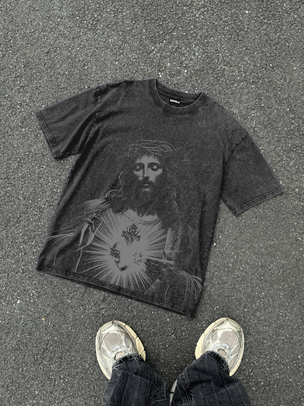 Men's Vintage Jesus Acid Washed T-shirt