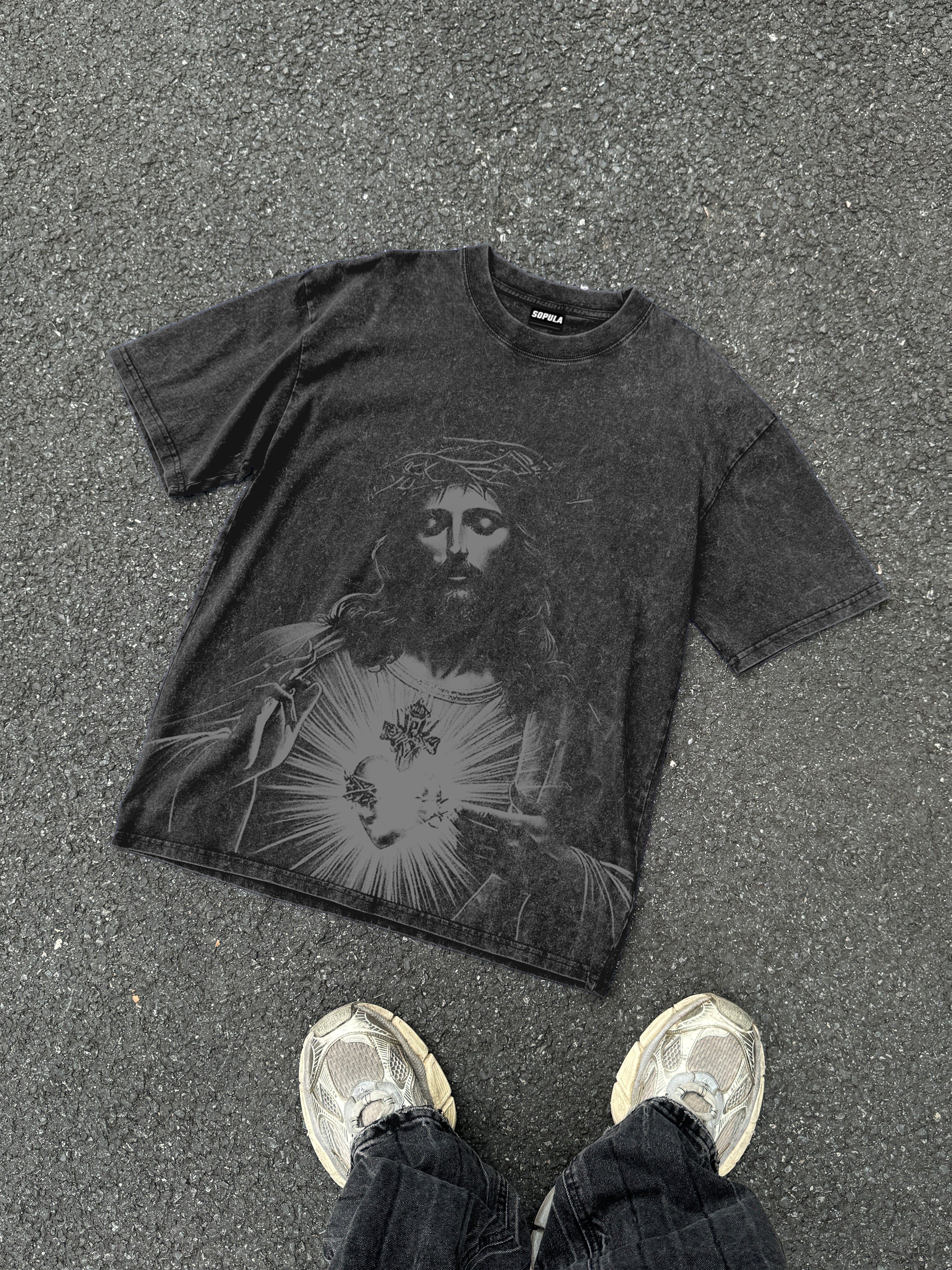 Men's Vintage Jesus Acid Washed T-shirt