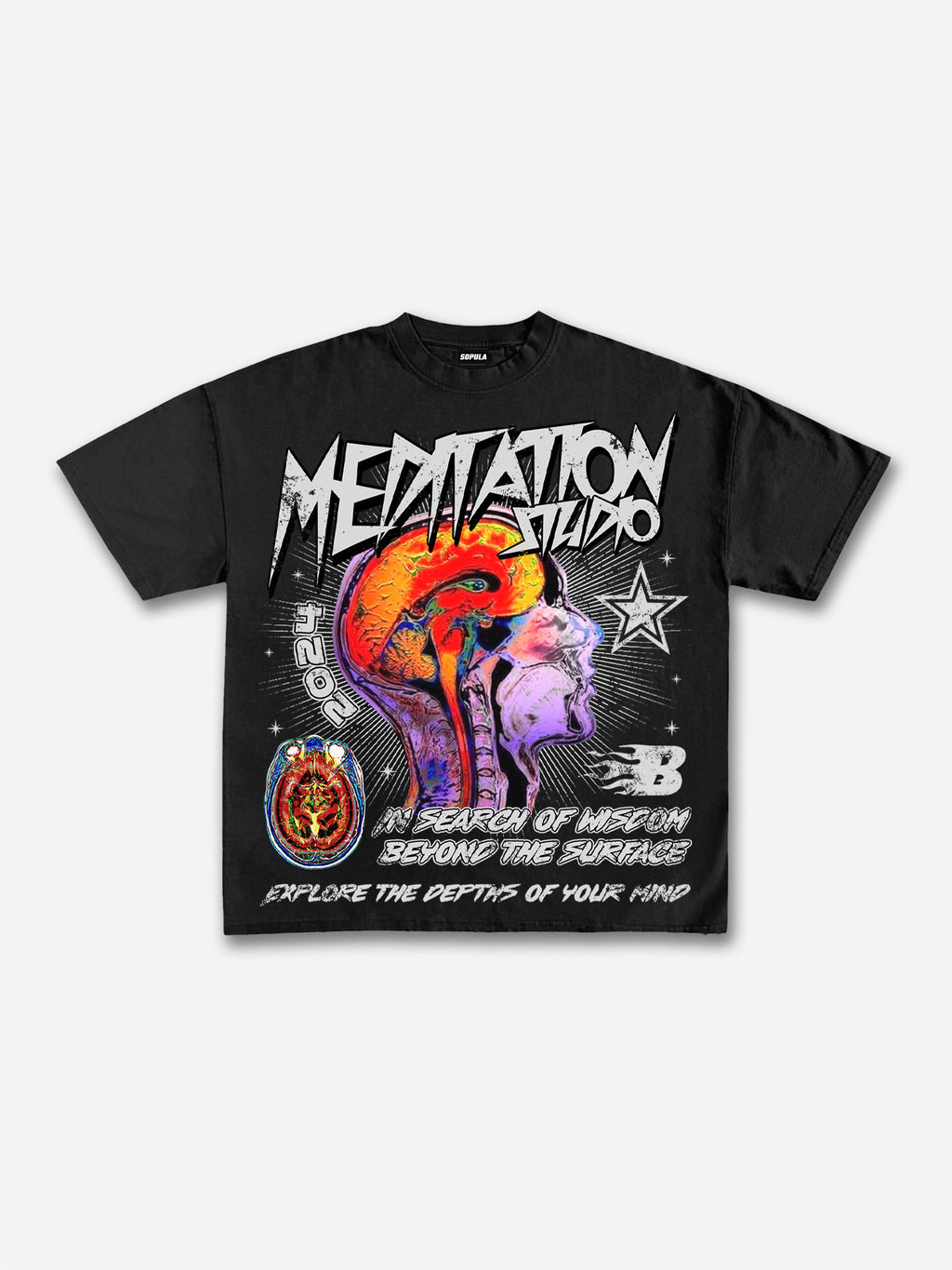 Meditation Following The Heart Retro Making Old Graphics Cotton T-shirt
