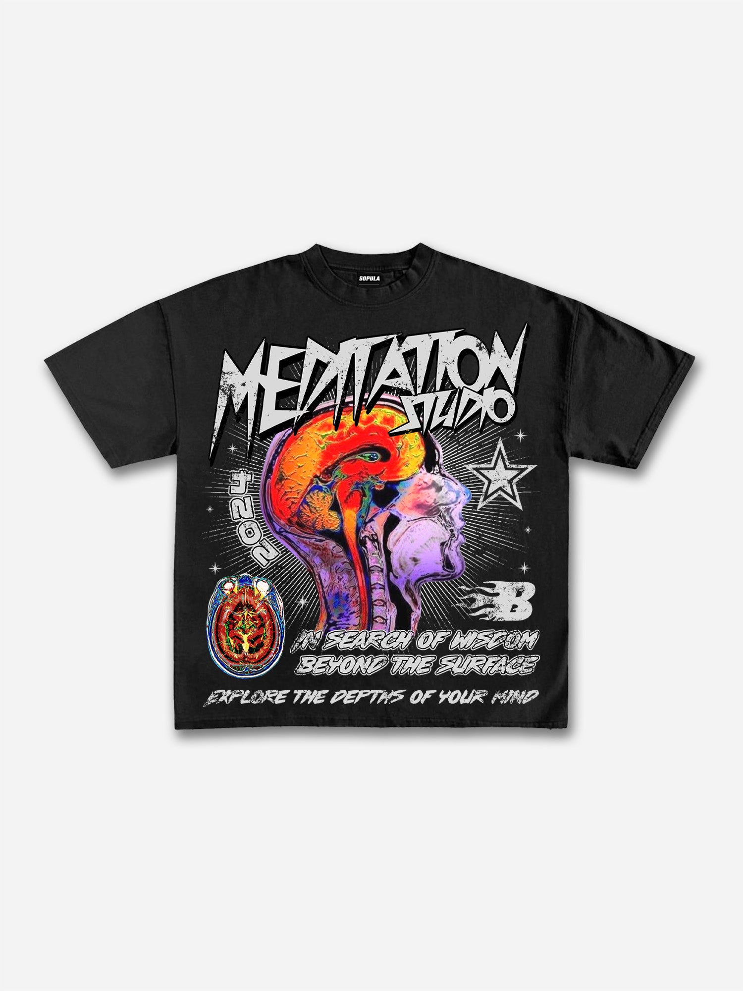 Meditation Following The Heart Retro Making Old Graphics Cotton T-shirt