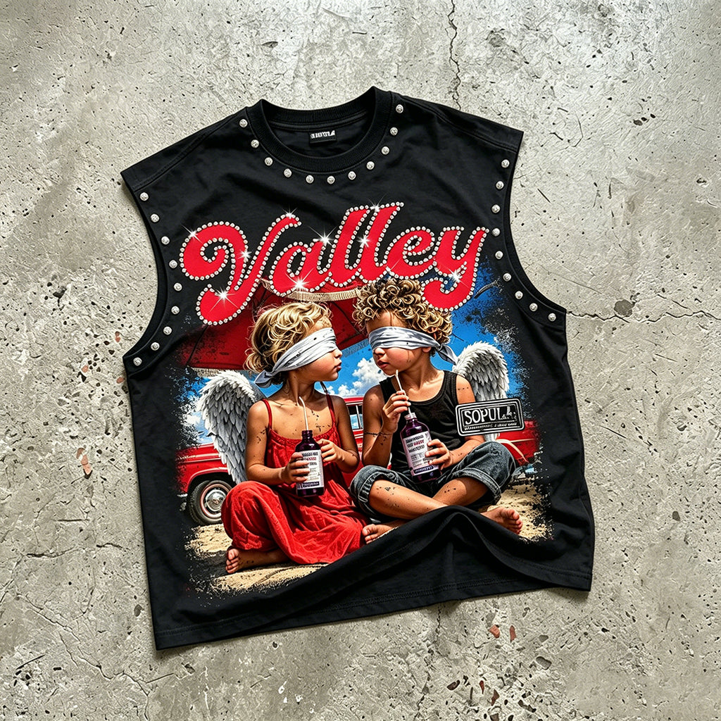 Valley Cough Syrup And Angel Vintage Graphic Tank Top