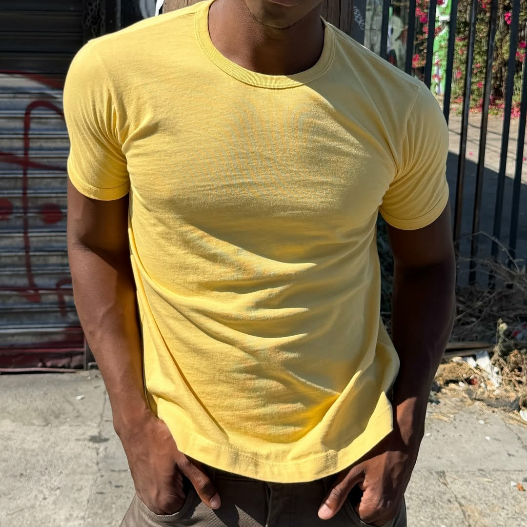 Contrasting Color-blocked Pure Cotton Crew Neck  Tee