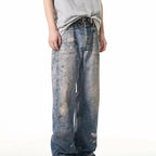 Streetwear Printed Bootcut Denim Baggy Jeans