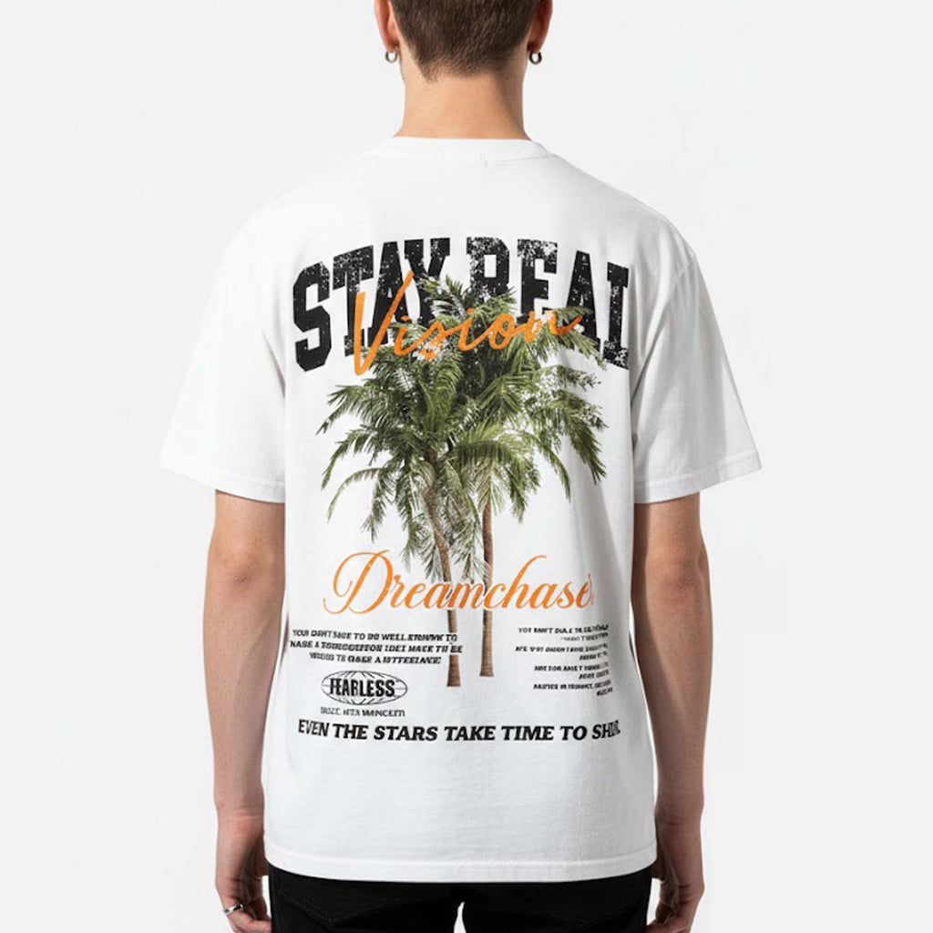 Stay Real Coconut Vacation Vintage Graphic Cotton T-shirt