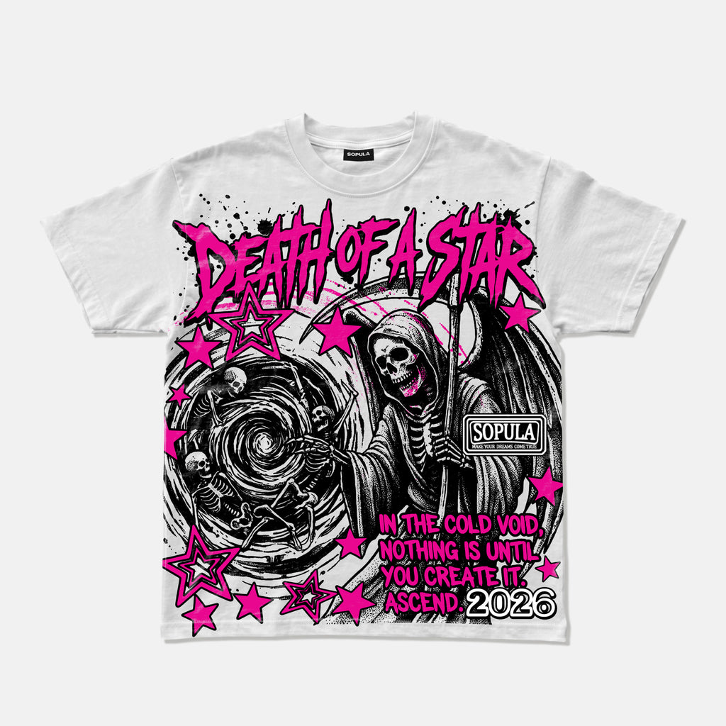 Death Of A Star Skeleton Reaper Graphic  T-shirt