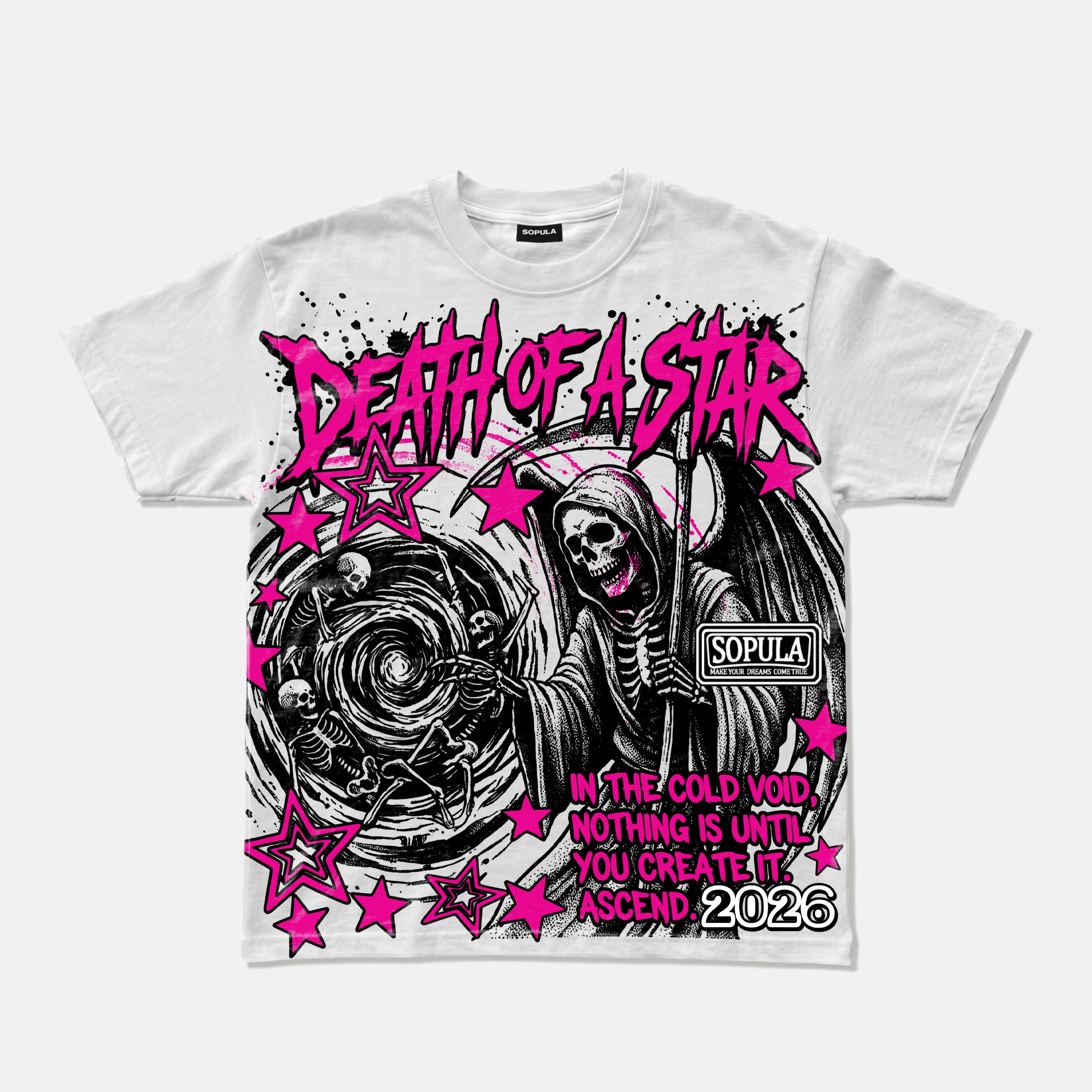 Death Of A Star Skeleton Reaper Graphic  T-shirt