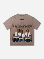 Retro First Sunday Faith Graphic Print Acid Washed T-shirt