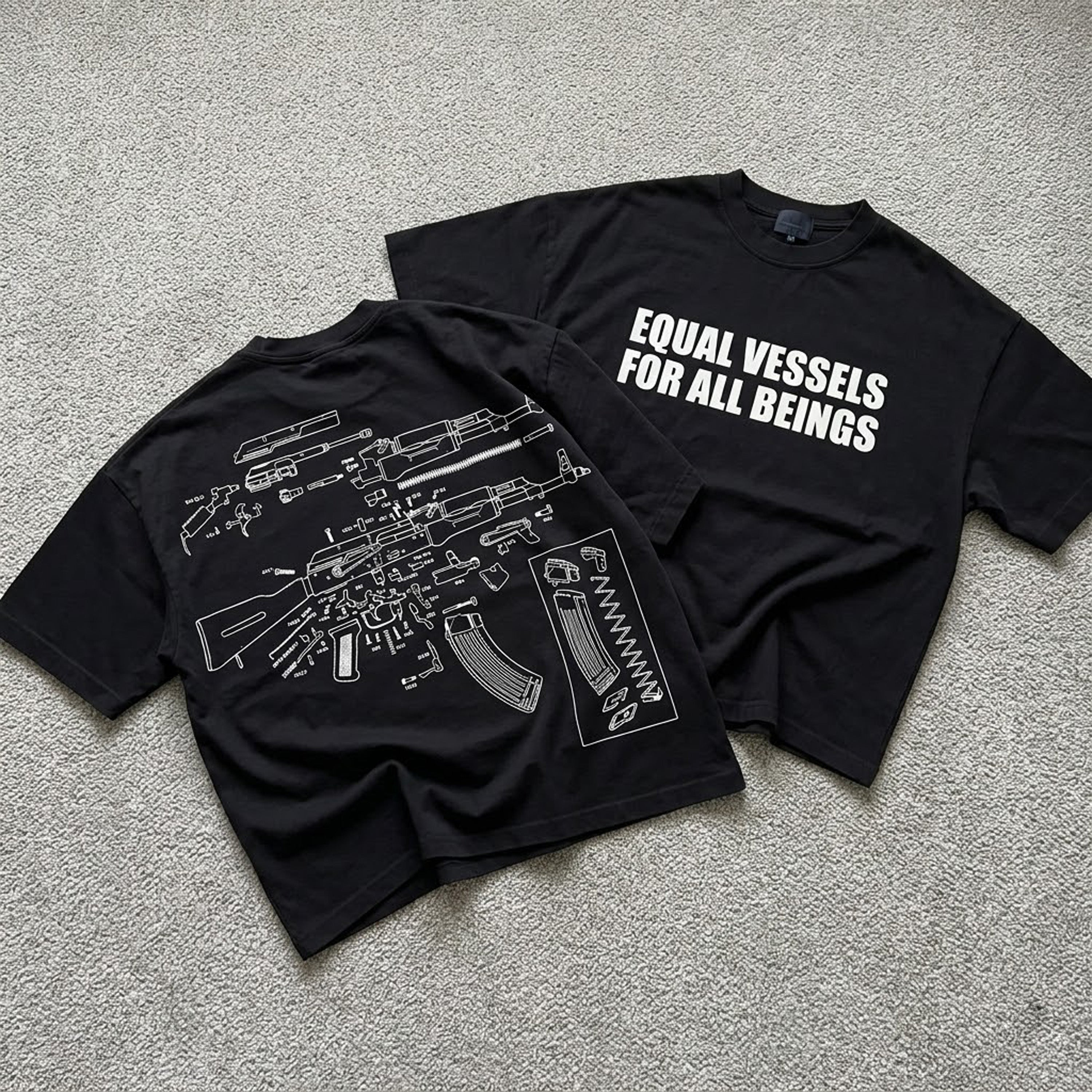 Equal Vessels For All Beings Ak47 Graphic Cropped T-shirt