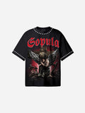 Angels Praying In Hell Vintage Graphic Cotton T-shirt