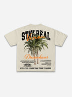 Stay Real Coconut Vacation Vintage Graphic Cotton T-shirt