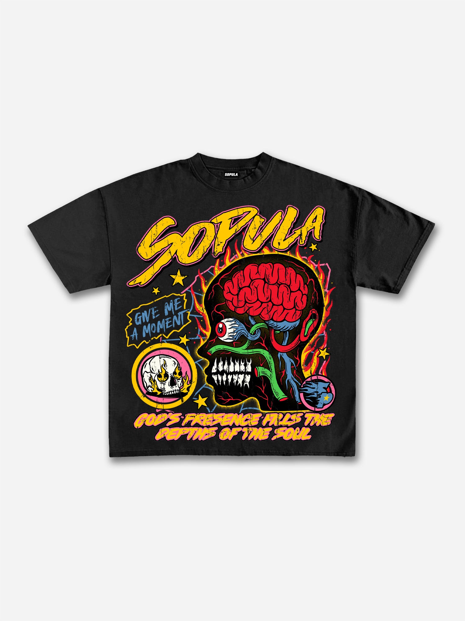 Men's Burning Soul Graphic Casual T-shirt
