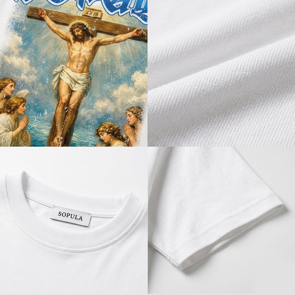 Sopula Portrait Of Jesus Artistic Graphic Cotton T-shirt