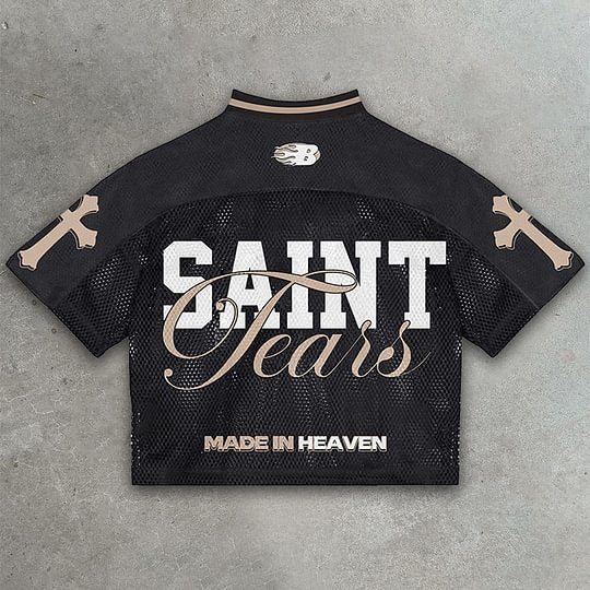 Vintage Saint Jesus Made In Heaven Graphics Blokette Blokecore Jerseychic V-neck T-shirt