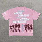 Vintage Motion Different Graphic Short Sleeve T-Shirt