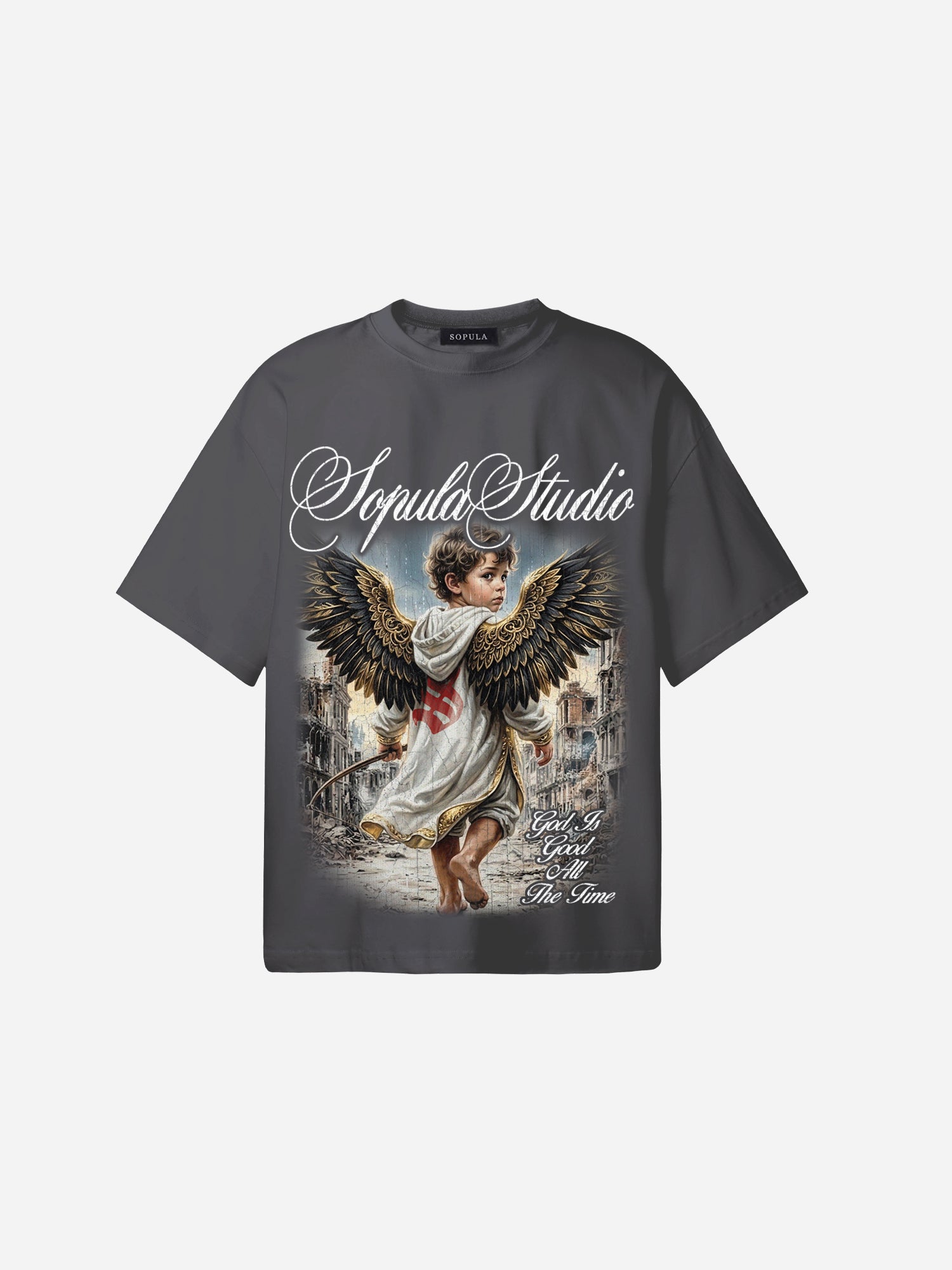 Guardian Angel Vintage Graphic Cotton T-shirt