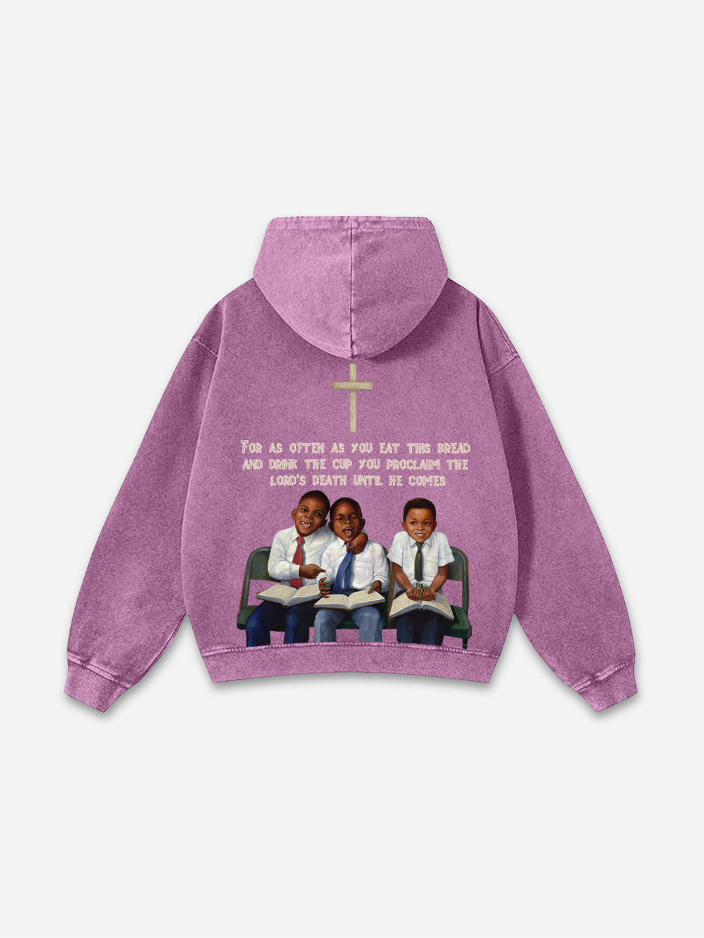 Vintage First Sunday Faith Graphic Acid Washed Oversized Hoodie