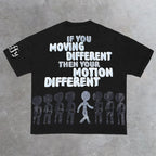 Vintage Motion Different Graphic Short Sleeve T-Shirt