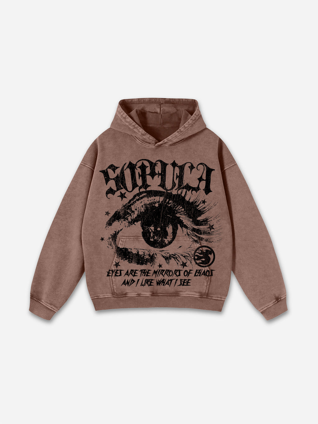 Sopula Star Eyes Graphic Acid Wash Hoodie