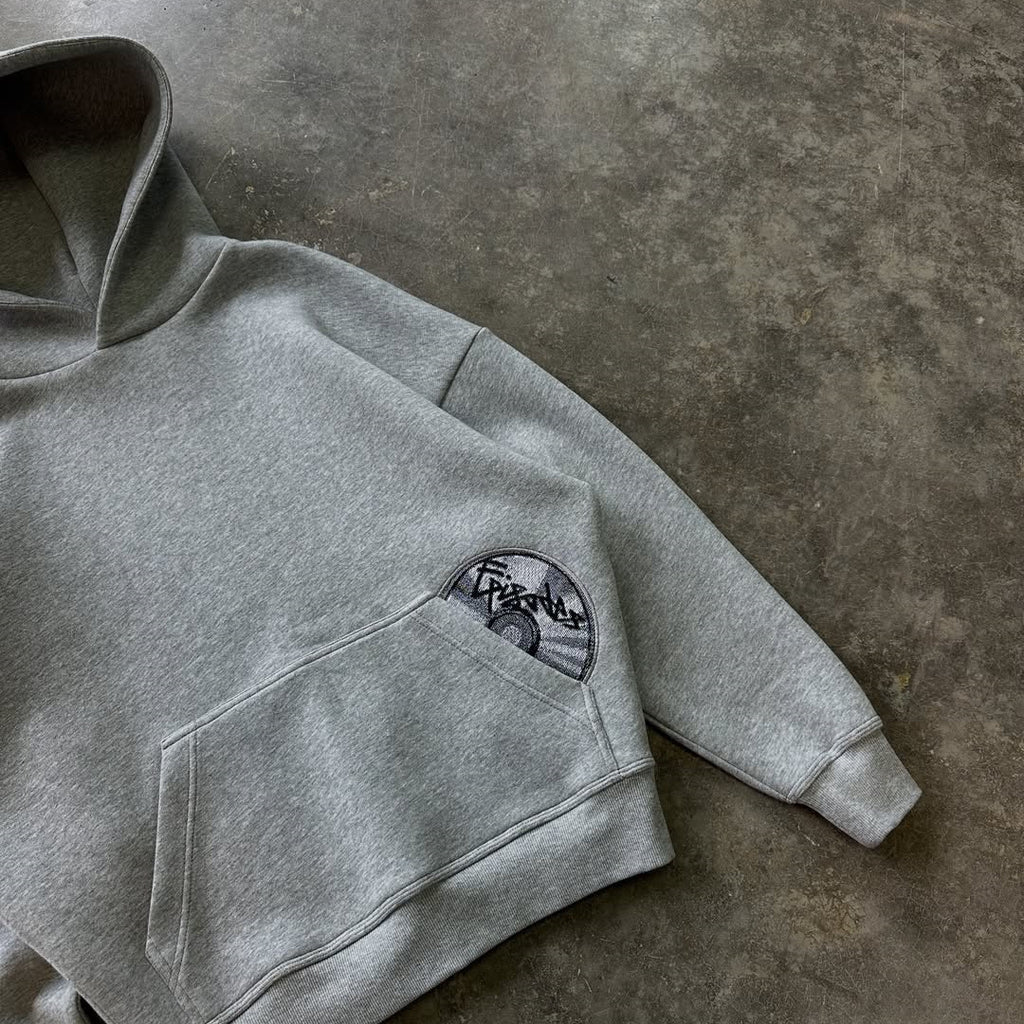 Street-style Cd-print Embroidered Pocket Sweatshirt
