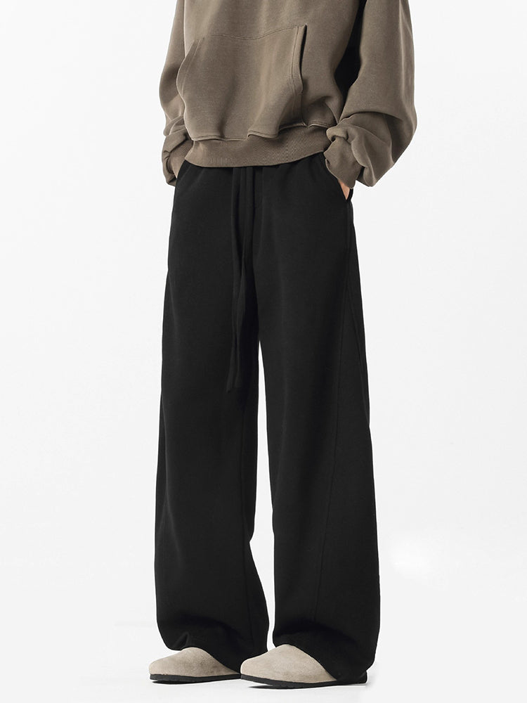 Retro High Street Scimitar Stitching Wide Leg Sports Pants