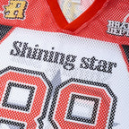 Star No.89 V-neck Digital Graphic Color-blocked Jersey