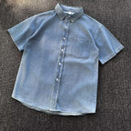 Men's Retro Short-sleeve Denim Shirt