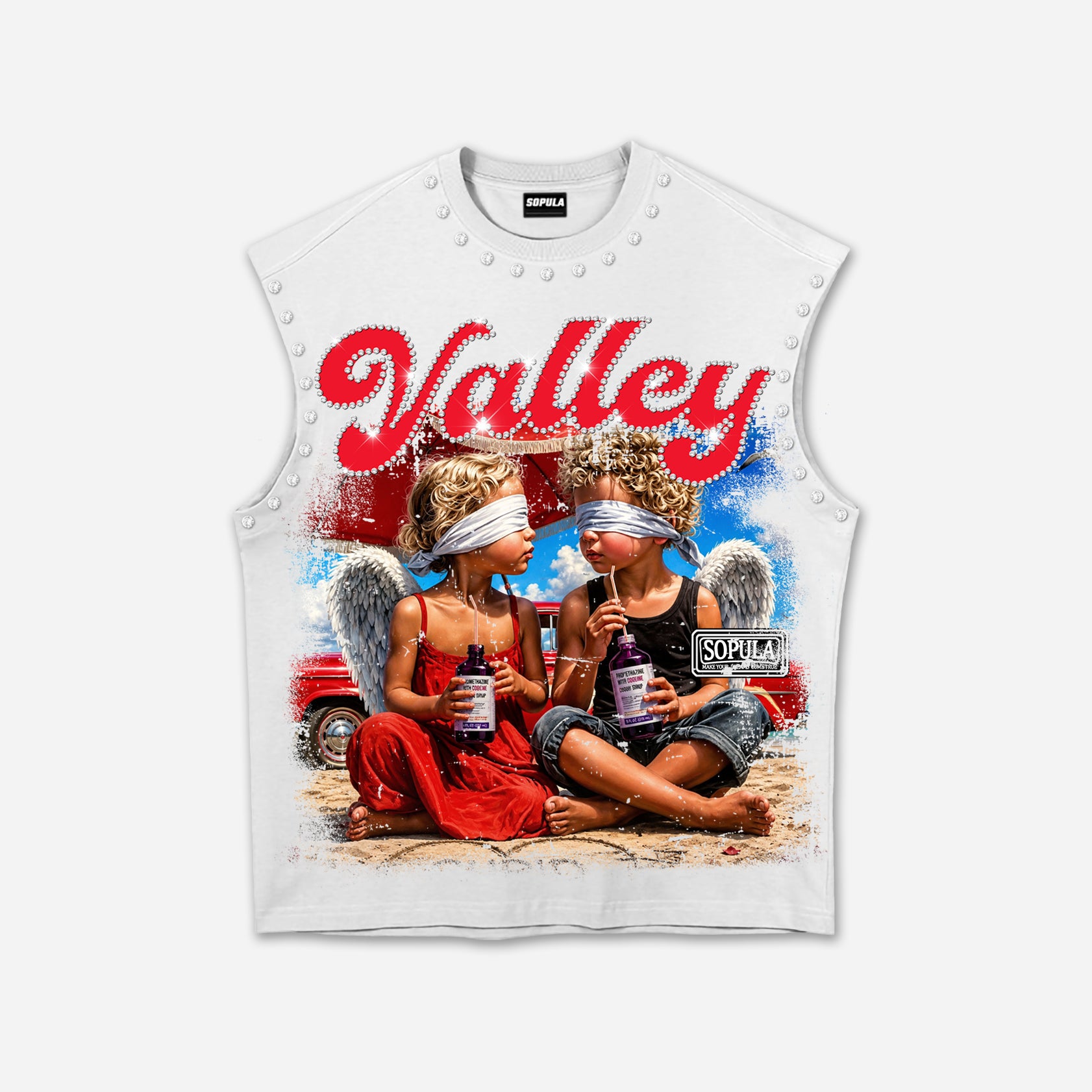 Valley Cough Syrup And Angel Vintage Graphic Tank Top