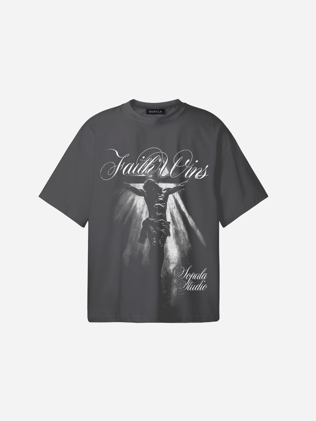 Faith Wins Jesus Graphic Cotton T-shirt