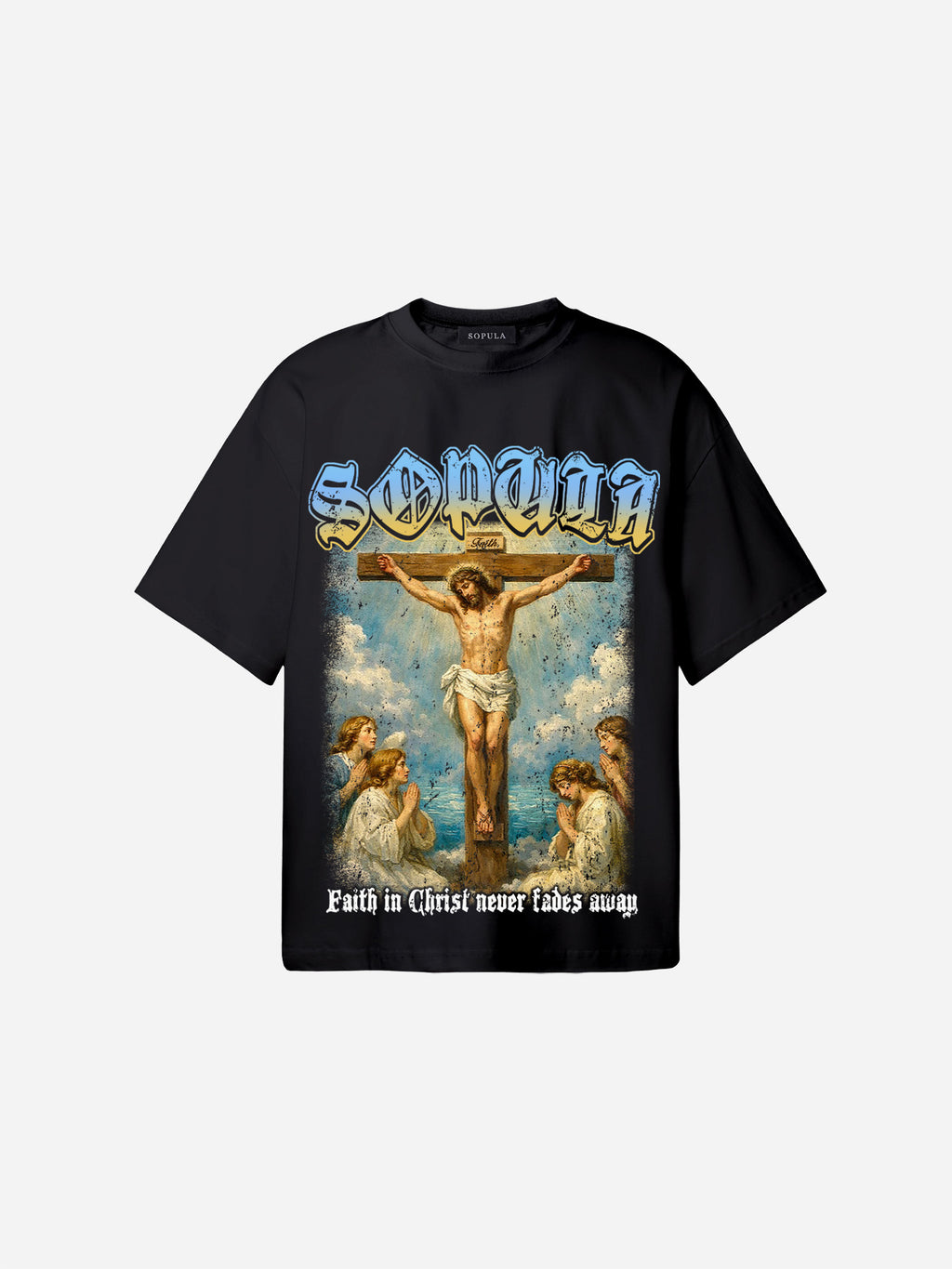 Sopula Portrait Of Jesus Artistic Graphic Cotton T-shirt