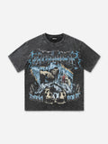 Vintage Grim Reaper Skull Graphic Acid Wash T-shirt