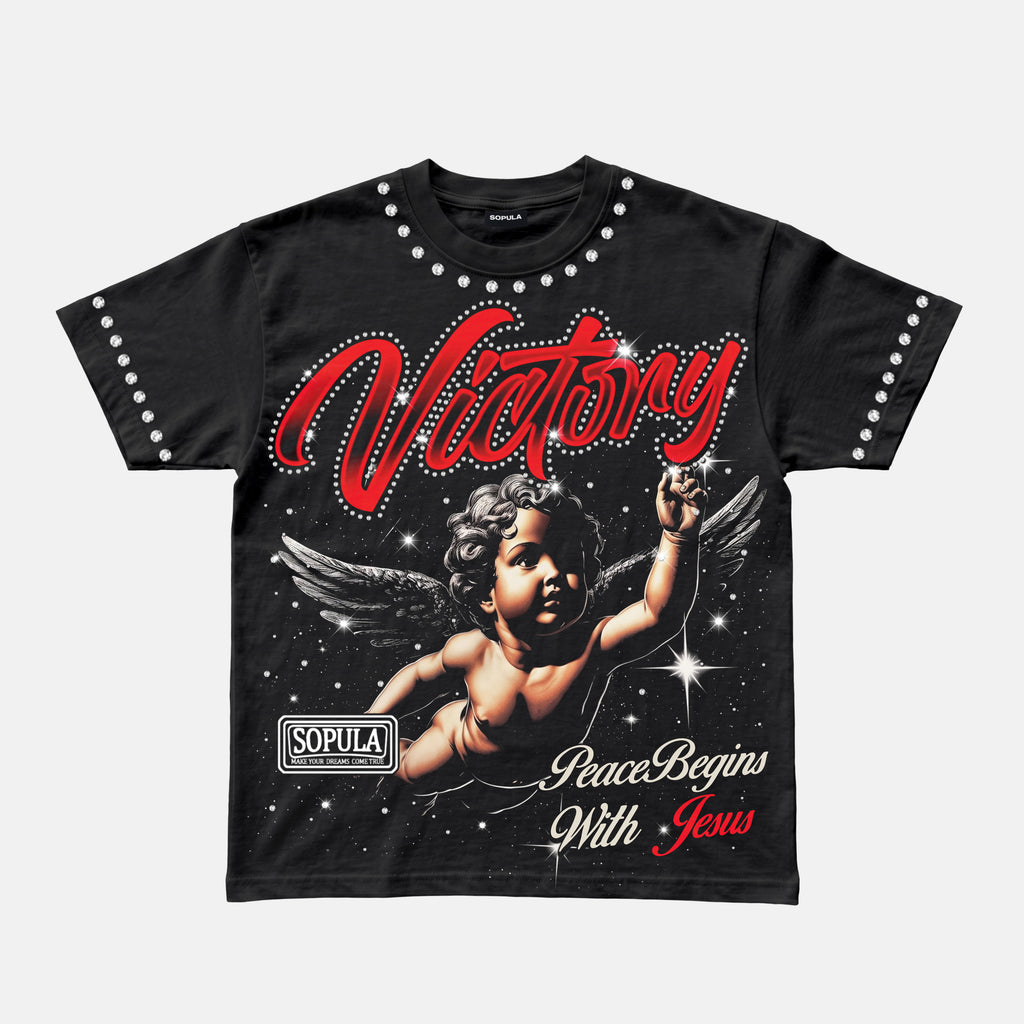 Victory Angel In The Night Retro Graphic T-shirt