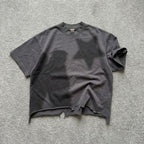 Street Y2k Virtual Shadow Graphic Crop Ripped T-shirt