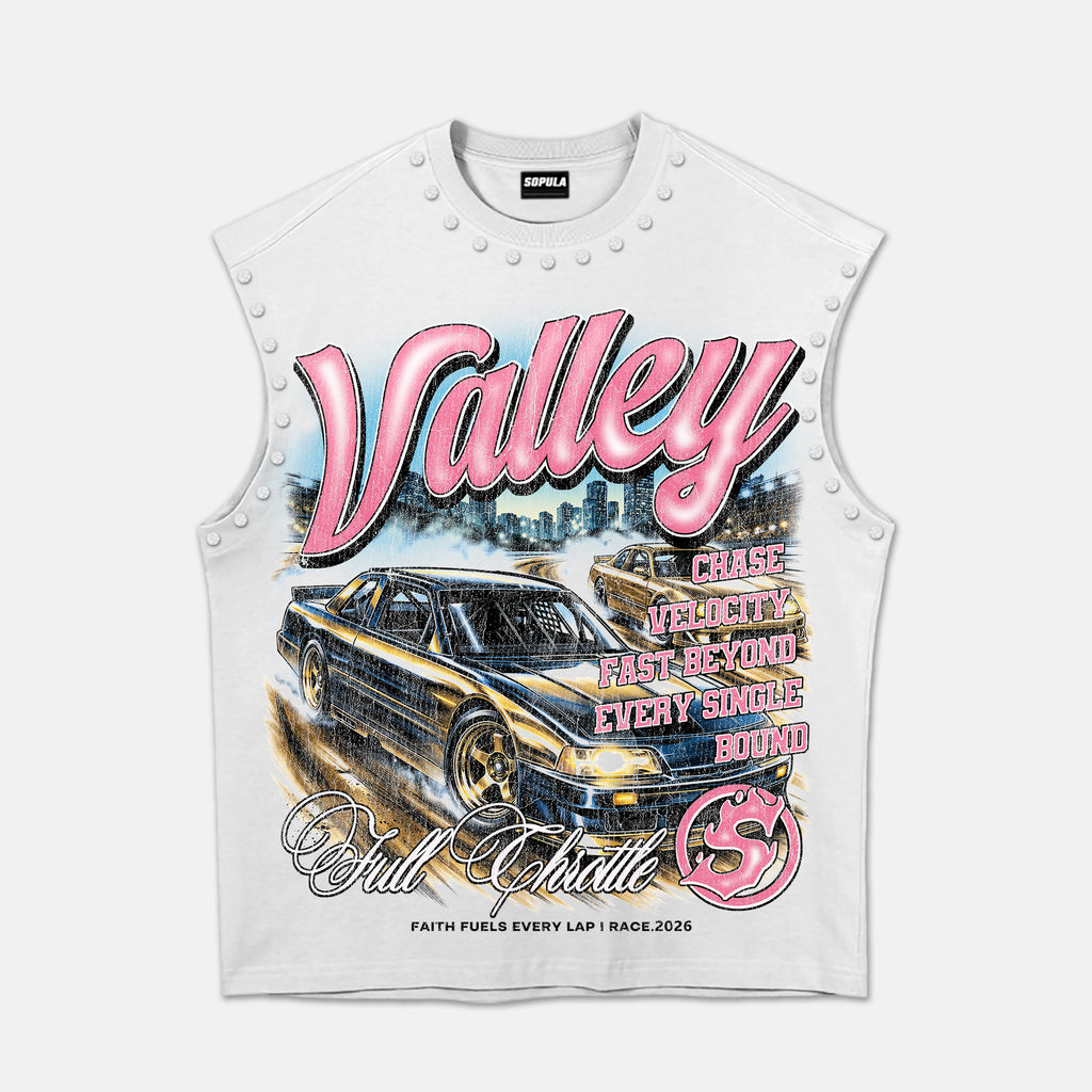 Valley Passion Racing Graphic Rhinestone Tank Top