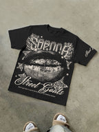 Street Goals Lip Braces Make Vintage Printed Graphic Cotton T-shirt