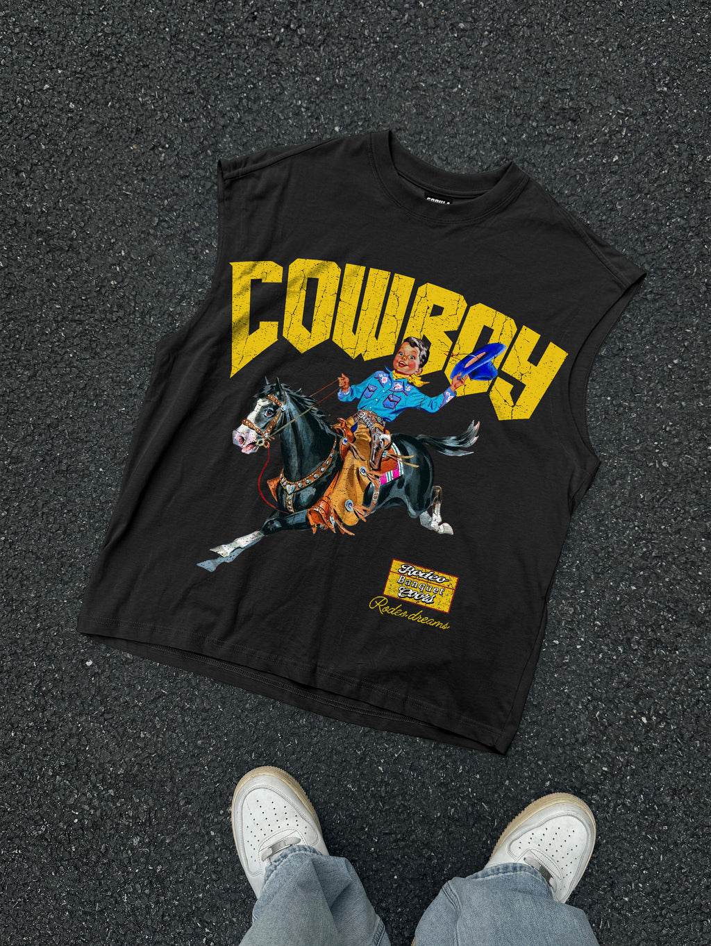 Cowboy Rodeo Dreams Print Tank Top