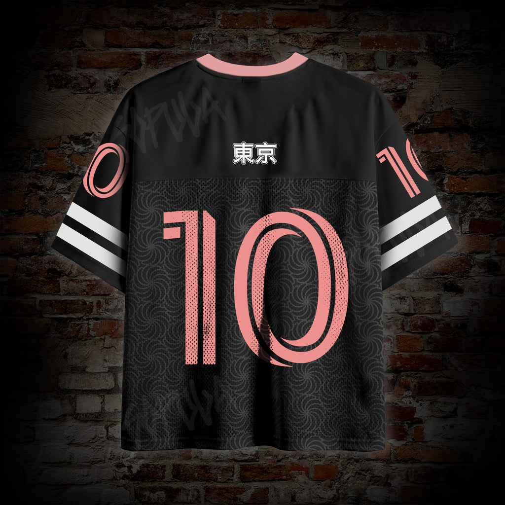 No. 10 Tokyo Cherry Blossom Dragon Graphic Mesh Jersey T-shirt