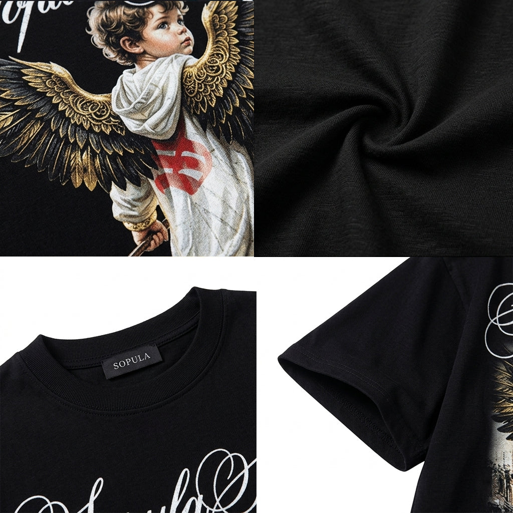 Guardian Angel Vintage Graphic Cotton T-shirt
