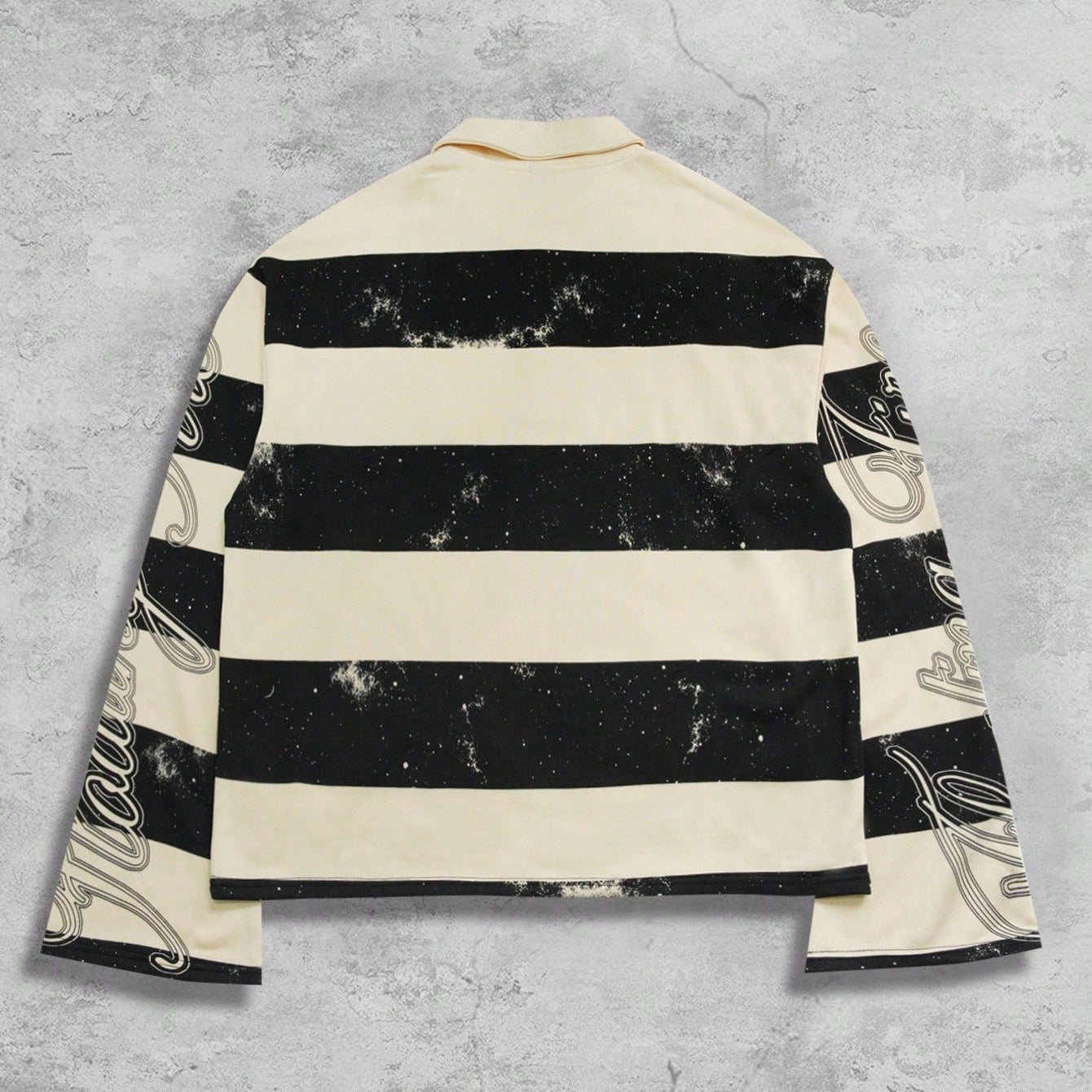 Men's Street Style Striped Polo Collar Long-sleeve T-shirt