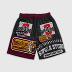 Sopula Retro Tiger Badge Graphic Athletic Mesh Shorts
