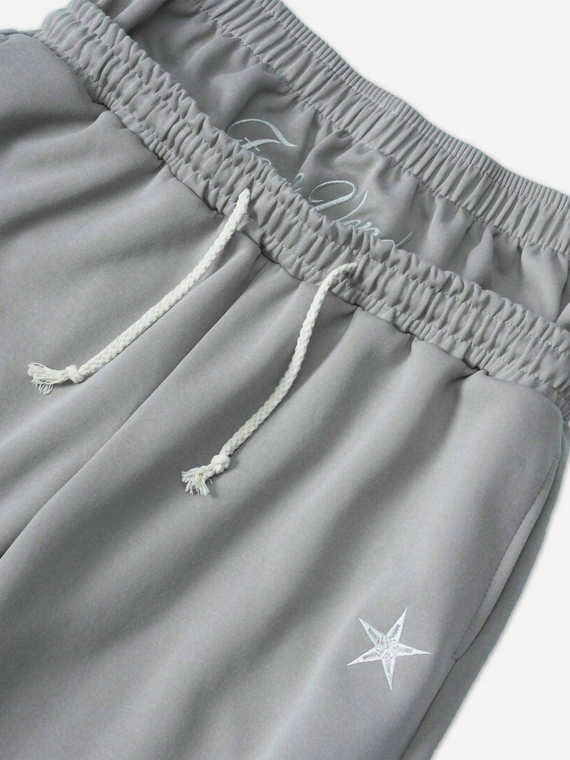 Hiphop Embroidery Star Double Waistband Sweatpants
