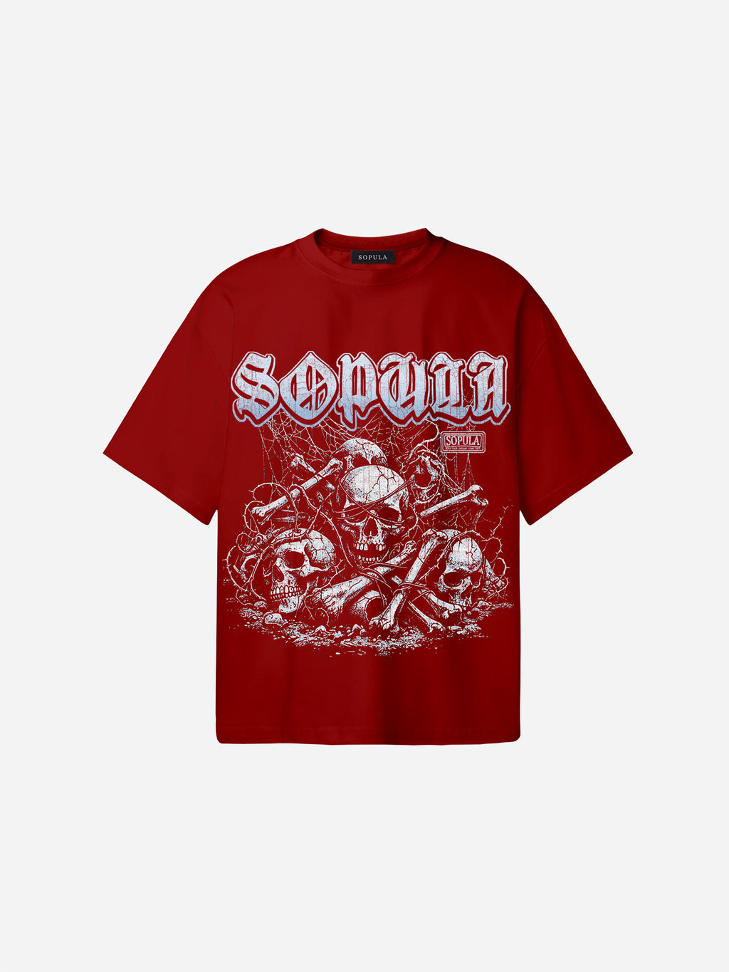 Retro Rope Skull Graphic Cotton T-shirt