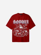 Retro Rope Skull Graphic Cotton T-shirt