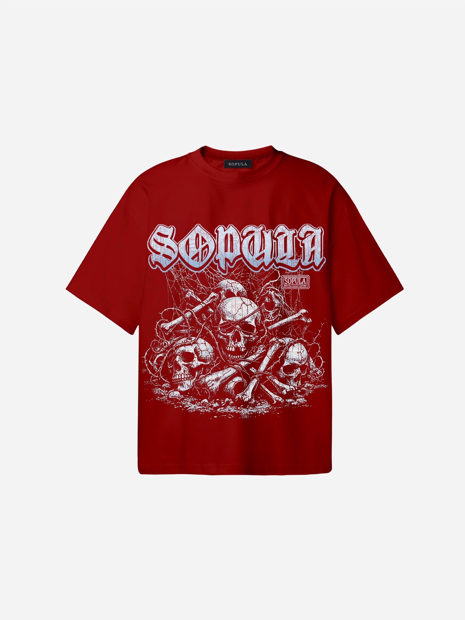 Retro Rope Skull Graphic Cotton T-shirt