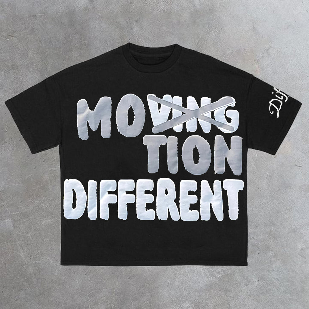 Vintage Motion Different Graphic Short Sleeve T-Shirt