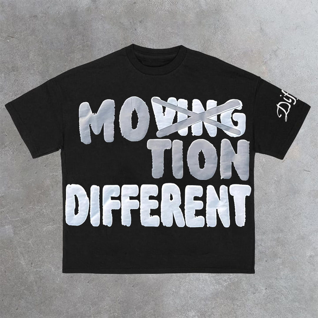 Vintage Motion Different Graphic Short Sleeve T-Shirt