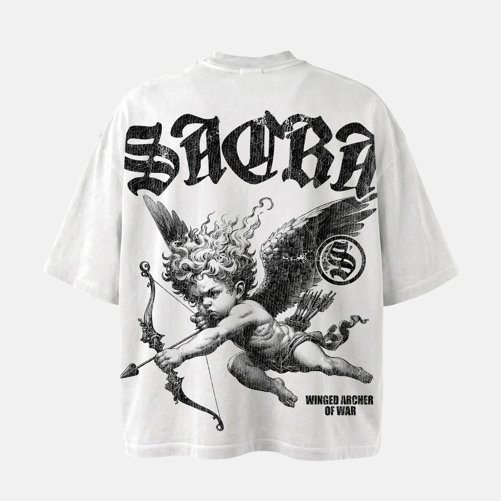 Sacra Angel Winged Archer Of War Graphic Cotton T-shirt