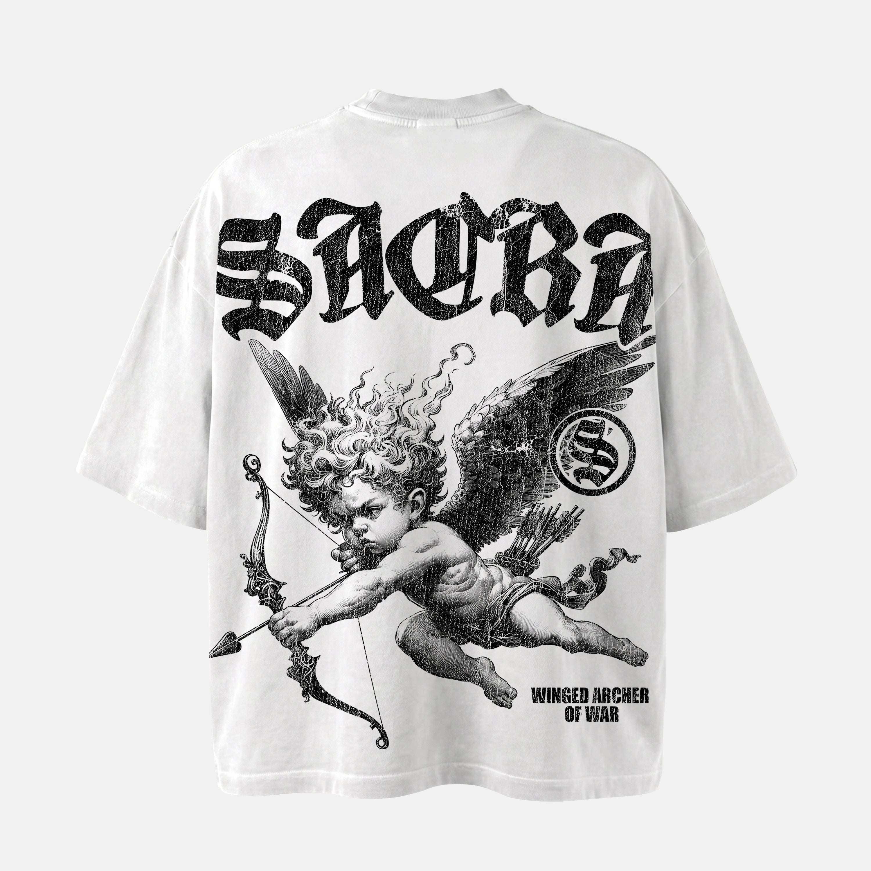 Sacra Angel Winged Archer Of War Graphic Cotton T-shirt