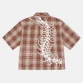 Dark Centipede Skeletal Graphic Plaid Jacket Shirt