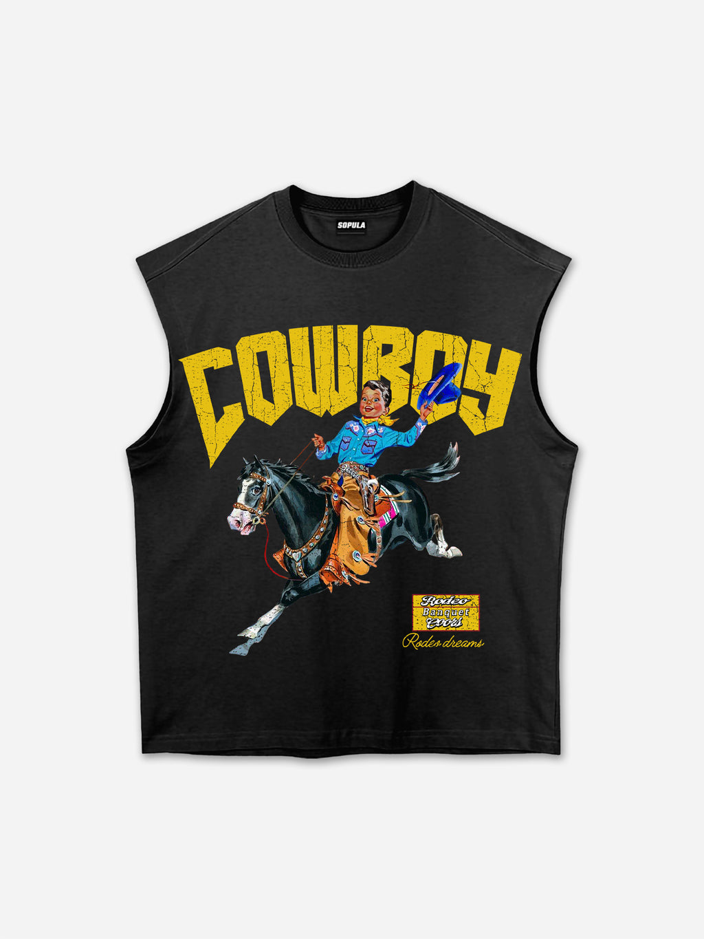 Cowboy Rodeo Dreams Print Tank Top