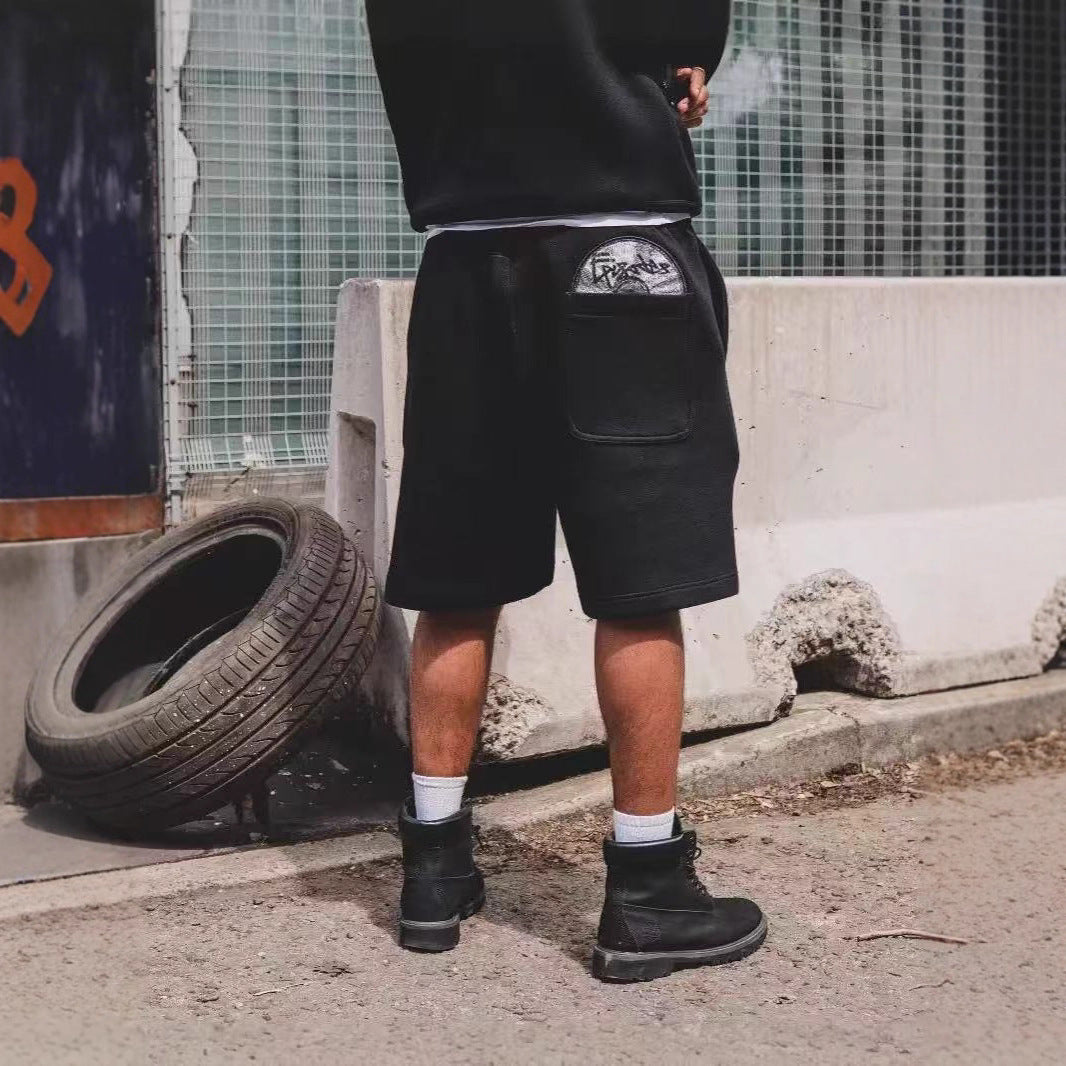Men's Fashion Cd Embroidered Drawstring Sports Shorts